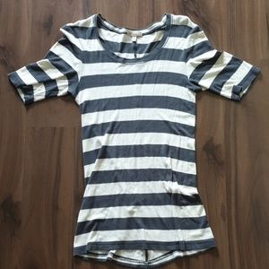 Bordeaux striped mini rib tee